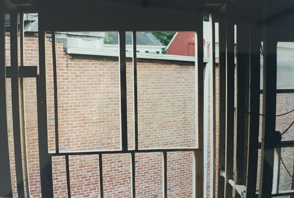 Back of upstairs 8231 Main Street Window Frame