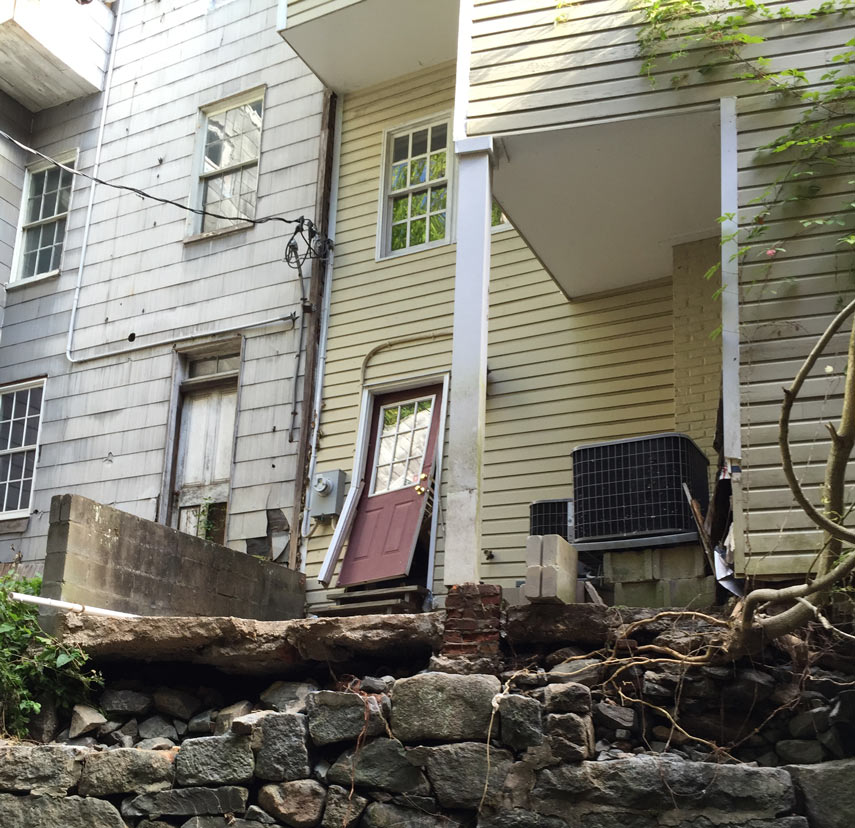 Back of 8231 Main Street after July 2016 flood
